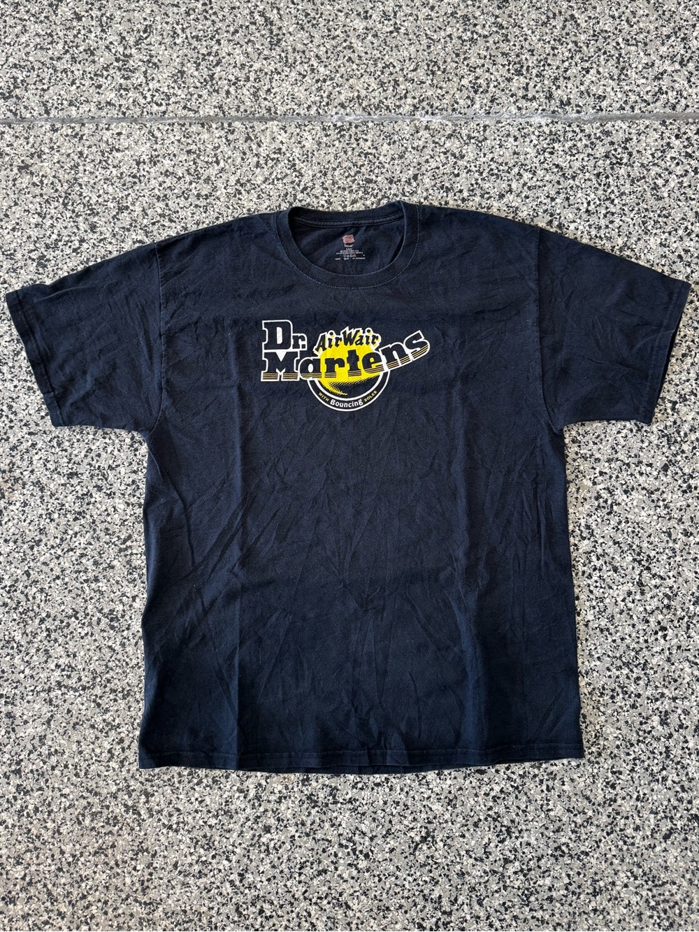 Dr Martens Black Short-Sleeve Logo Tee with Yellow Accent